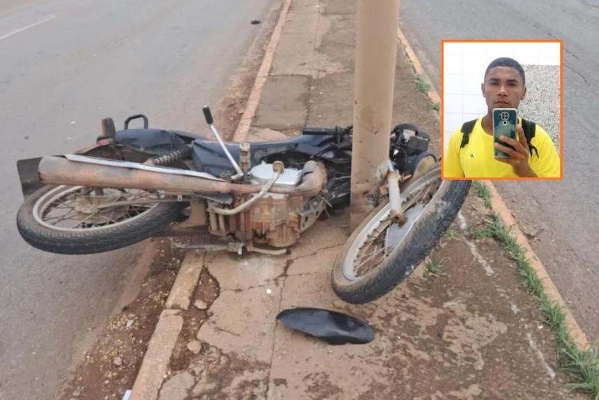 Motociclista não resiste após forte colisão contra poste na MT-449